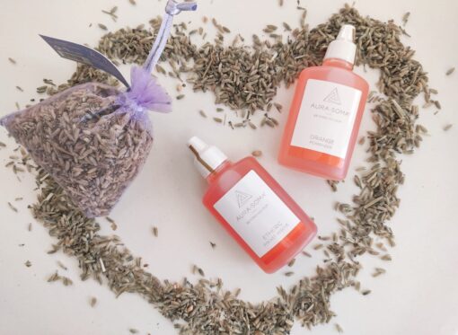 "Kit Orange" - 1 Aura-Soma Pocket Rescue 25ml Etheric + 1 Pomander 25ml Orange + 1 sacchetto di lavanda naturale