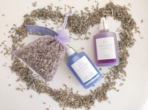 "Kit Violet" - 1 pocket Rescue Aura-Soma 25ml "Star Child" + 1 pomander 25ml Violet + 1 sacchetto Lavanda naturale