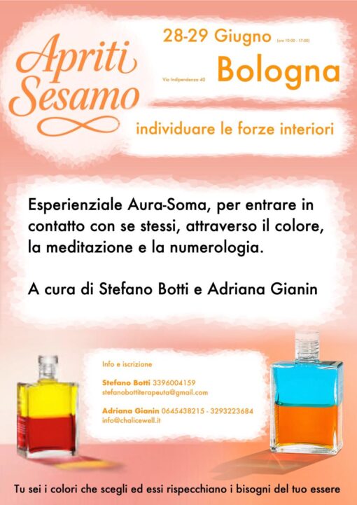 Apriti Sesamo: Esperienziale Aura-Soma 28 e 29 Giugno a Bologna